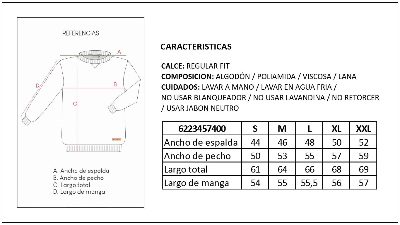 Tabla de Talles Sweater Hombre Britches
